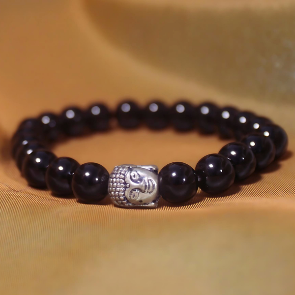 BUDDHA BLESSING  BEADED BRACELET - Onxy Buddha Beaded Bracelet