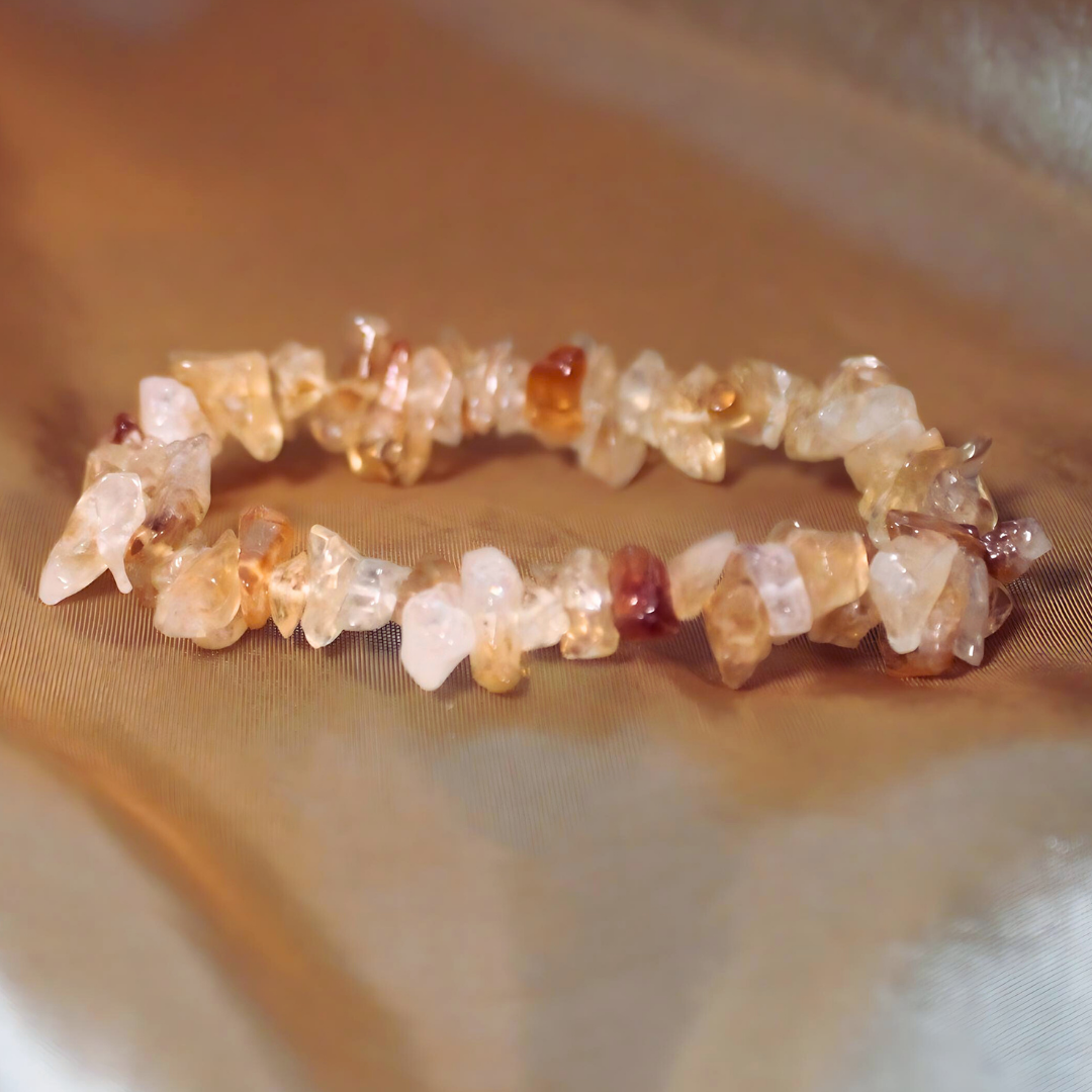 TUMBLED INTENTION BEADED BRACELET - ROUGH CITRINE