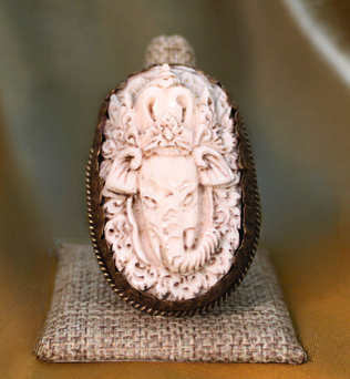 SACRED BONES - BISON BONE LORD GANESH RING