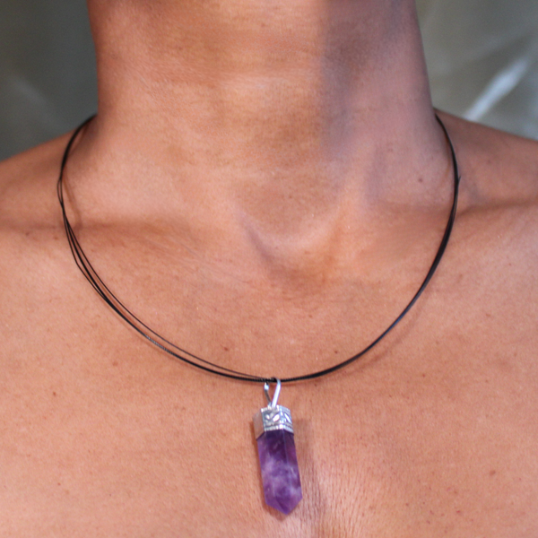 HALO CHOKER NECKLACE - AMETHYST