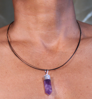 HALO CHOKER NECKLACE - AMETHYST