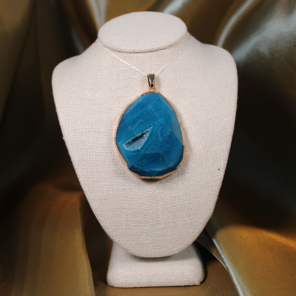 ANGEL HARP INFINITY NECKLACE - BLUE AGATE DRUZY