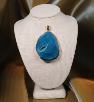 ANGEL HARP INFINITY NECKLACE - BLUE AGATE DRUZY