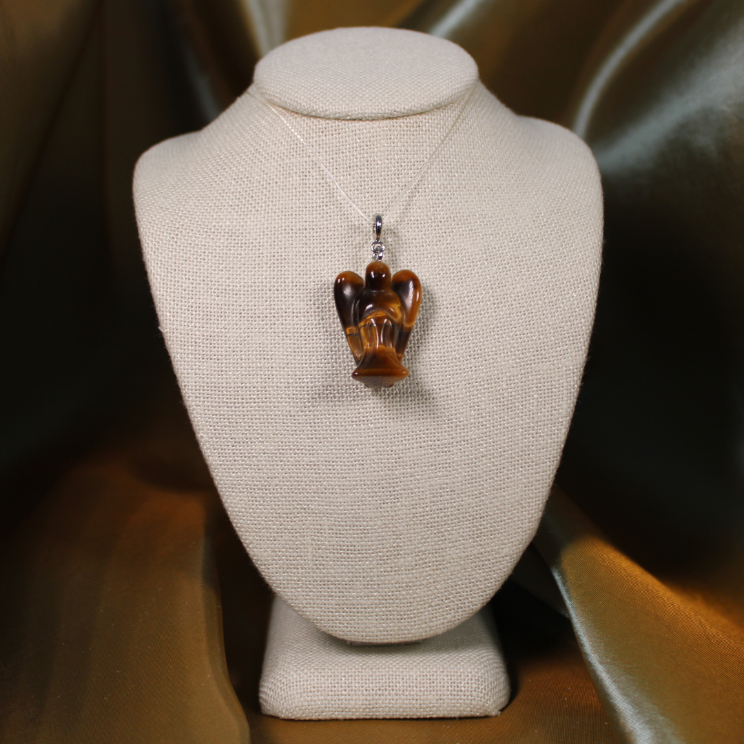 ANGEL HARP INFINITY NECKLACE - TIGERS EYE SERAPHIM