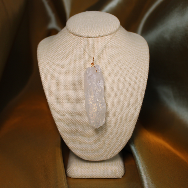 ANGEL HARP INFINITY NECKLACE - WHITE ANGEL AURA QUARTZ