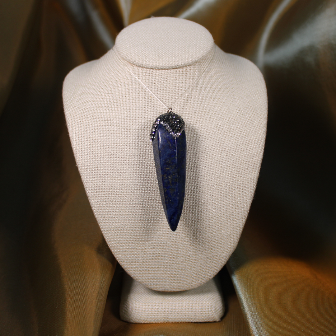 ANGEL HARP INFINITY NECKLACE - LAPIS LAZULI POINT