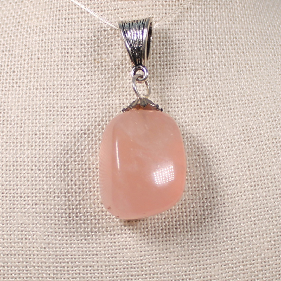 ANGEL HARP INFINITY NECKLACE - ROSE QUARTZ