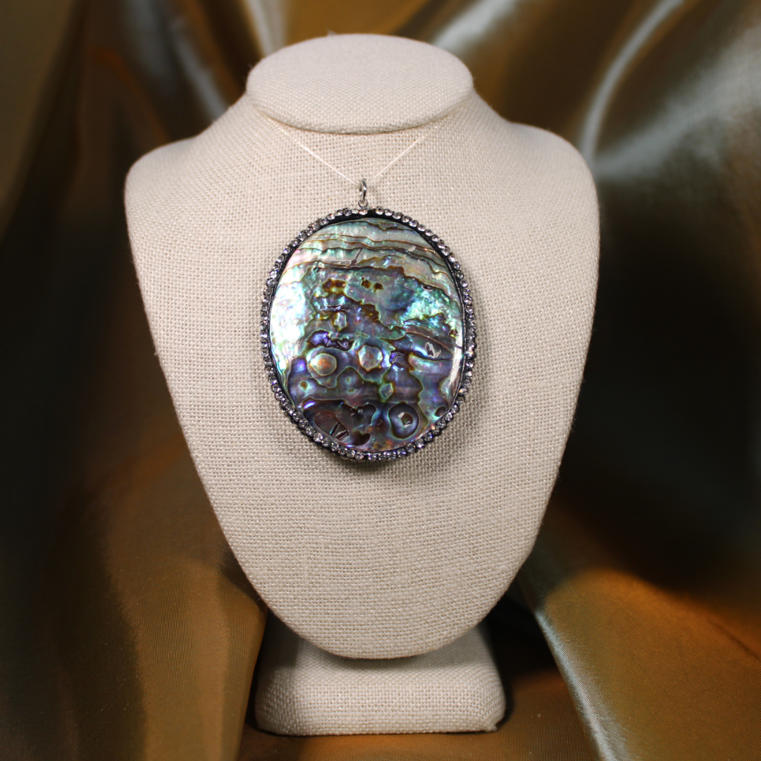 ANGEL HARP INFINITY NECKLACE - ABALONE SHELL