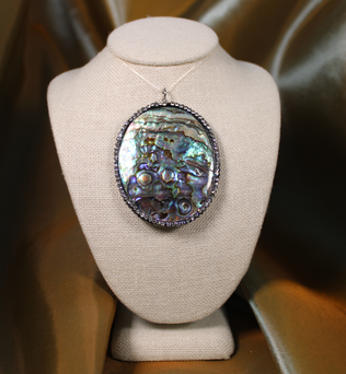 ANGEL HARP INFINITY NECKLACE - ABALONE SHELL