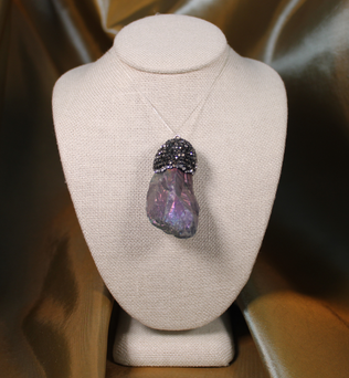 ANGEL HARP INFINITY NECKLACE - SMOKEY ANGEL AURA  QUARTZ