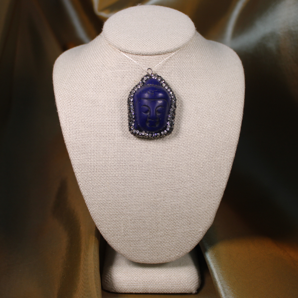 ANGEL HARP INFINITY NECKLACE - INDIGO HOWLITE BUDDHA