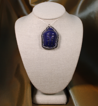 ANGEL HARP INFINITY NECKLACE - INDIGO HOWLITE BUDDHA