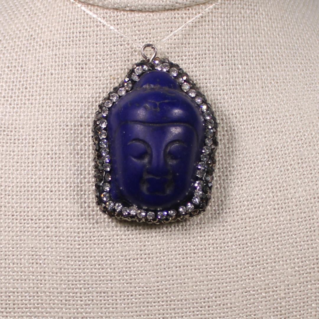 ANGEL HARP INFINITY NECKLACE - INDIGO HOWLITE BUDDHA