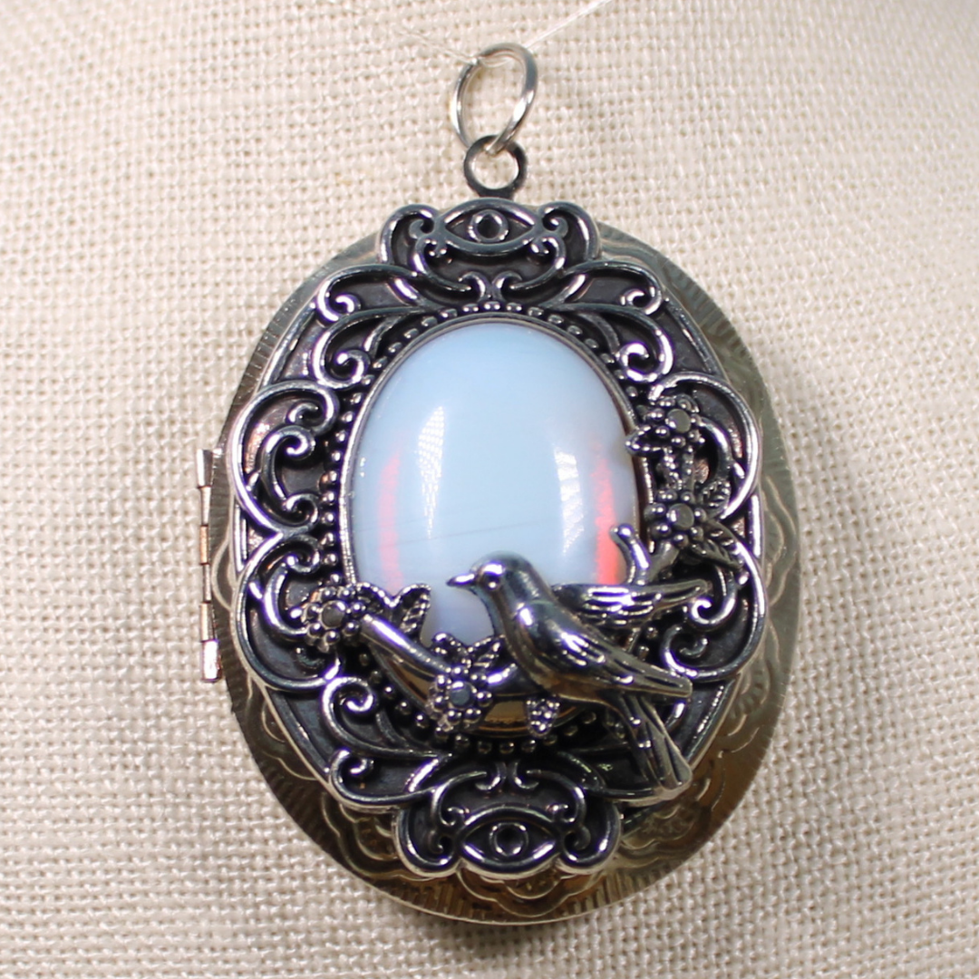 ANGEL HARP INFINITY NECKLACE - OPALITE LOCKET