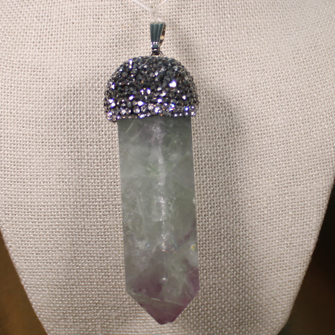 ANGEL HARP INFINITY NECKLACE - FLOURITE TOWER