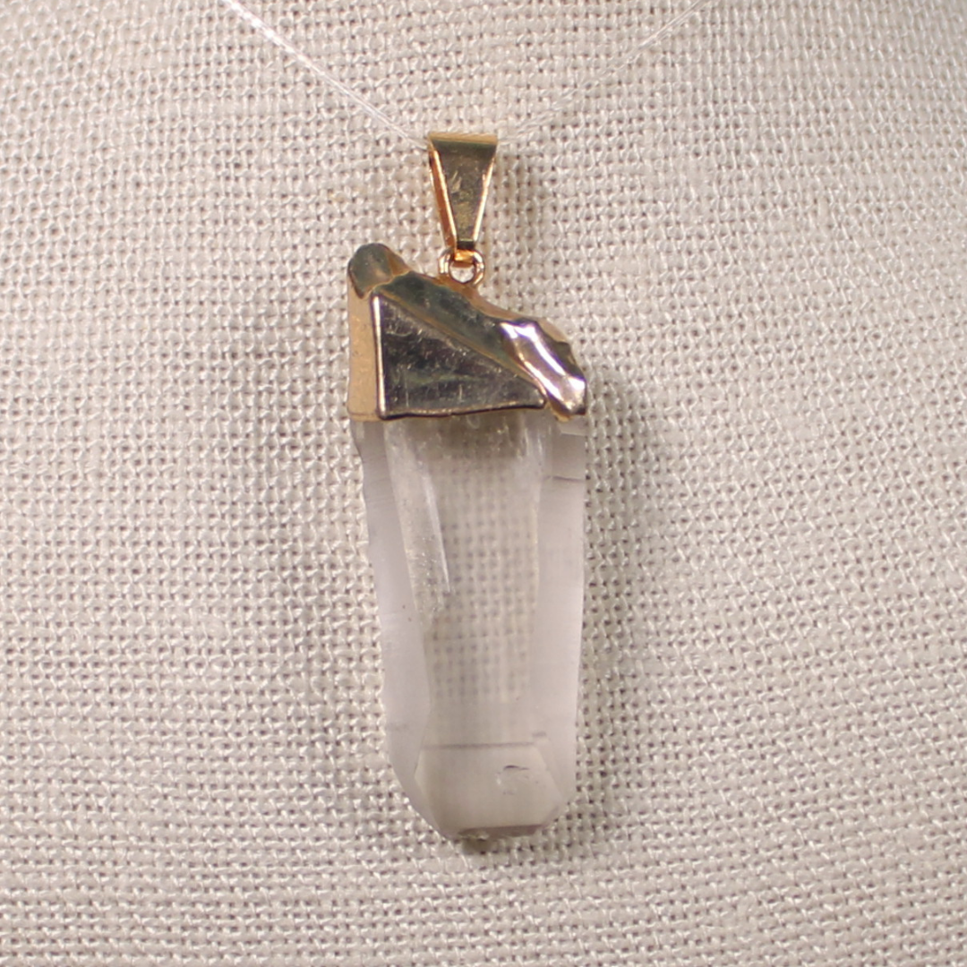 ANGEL HARP INFINITY NECKLACE - CLEAR QUARTZ