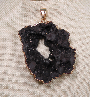 ANGEL HARP INFINITY NECKLACE - BLACK AGATE DRUZY