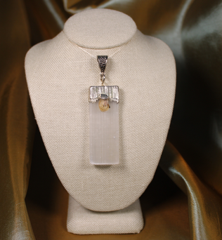 ANGEL HARP INFINITY NECKLACE - SELENITE AND CITRINE