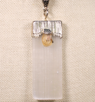 ANGEL HARP INFINITY NECKLACE - SELENITE AND CITRINE