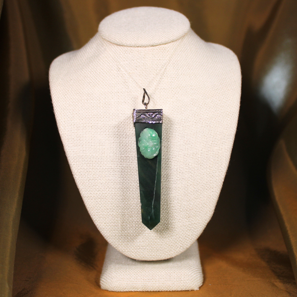 ANGEL HARP INFINITY NECKLACE - AVENTURINE AND JADE