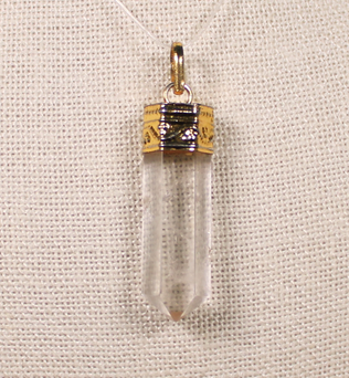 ANGEL HARP INFINITY NECKLACE - CLEAR QUARTZ POINT