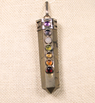 ANGEL HARP INFINITY NECKLACE - PYRITE CHAKRA TOWER