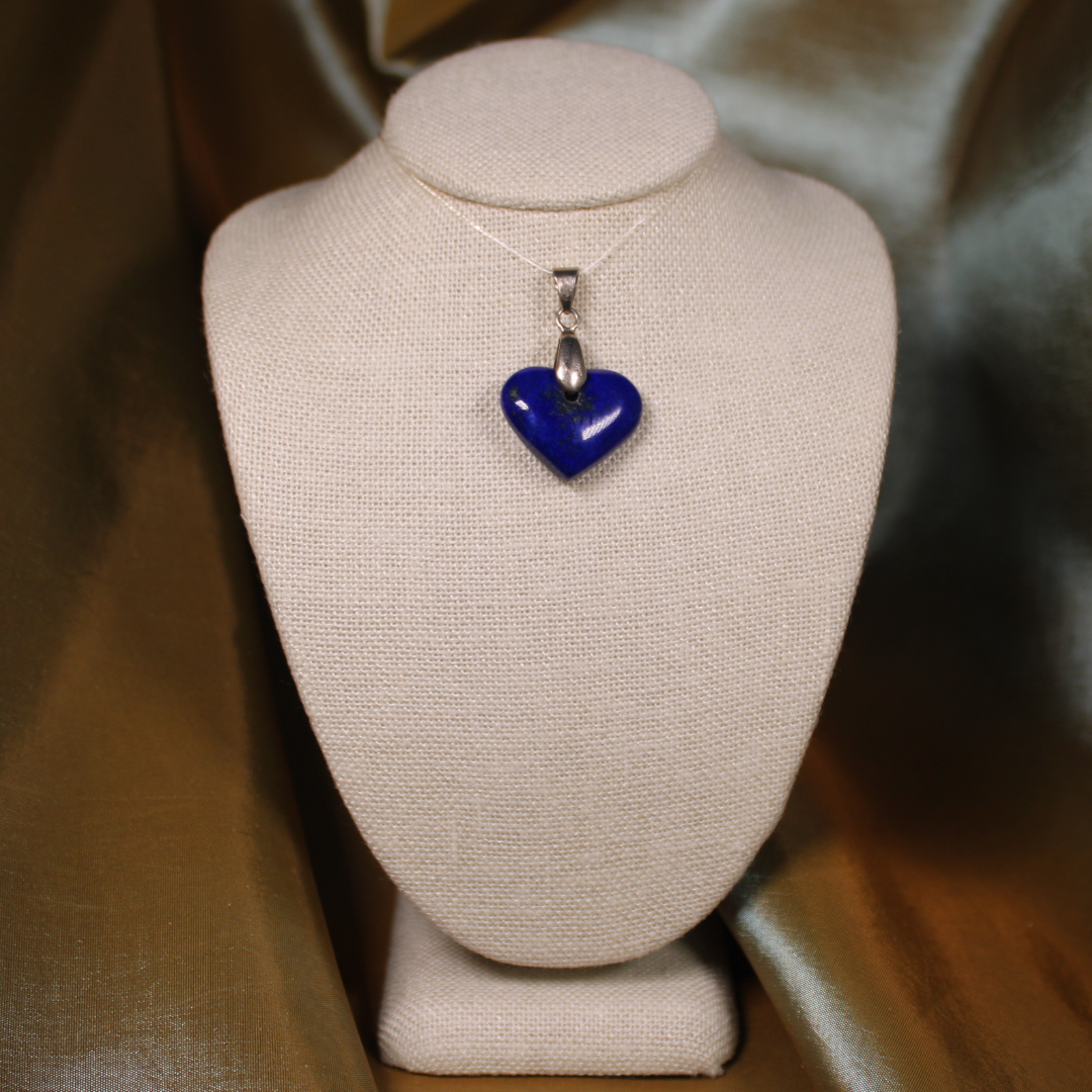 ANGEL HARP INFINITY NECKLACE - LAPIS LAZULI HEART