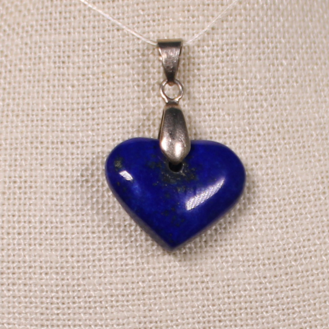 ANGEL HARP INFINITY NECKLACE - LAPIS LAZULI HEART