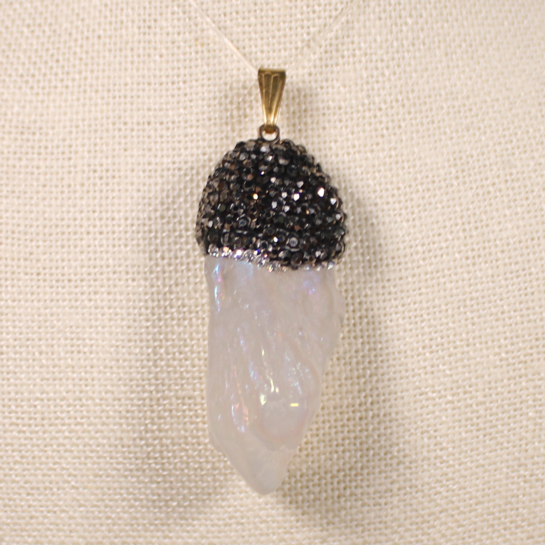 ANGEL HARP INFINITY NECKLACE - QUARTZ ANGEL AURA