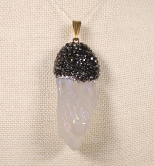 ANGEL HARP INFINITY NECKLACE - QUARTZ ANGEL AURA