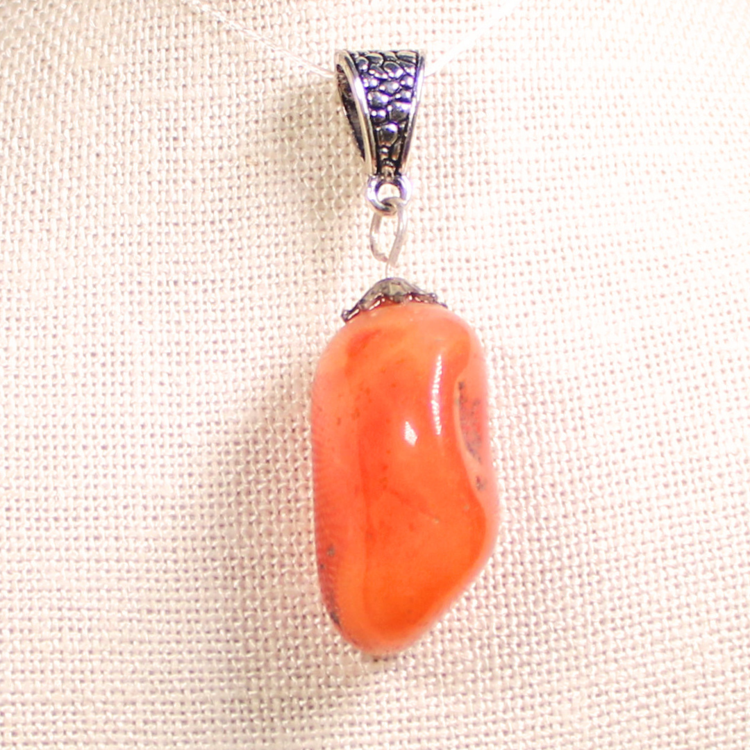 ANGEL HARP INFINITY NECKLACE - ORANGE CARNELIAN