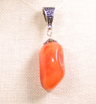 ANGEL HARP INFINITY NECKLACE - ORANGE CARNELIAN