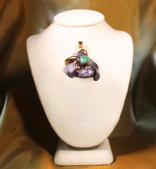 ANGEL HARP INFINITY NECKLACE - AMETHYST AND AVENTURINE