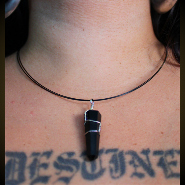 HALO CHOKER NECKLACE - BLACK TOURMALINE