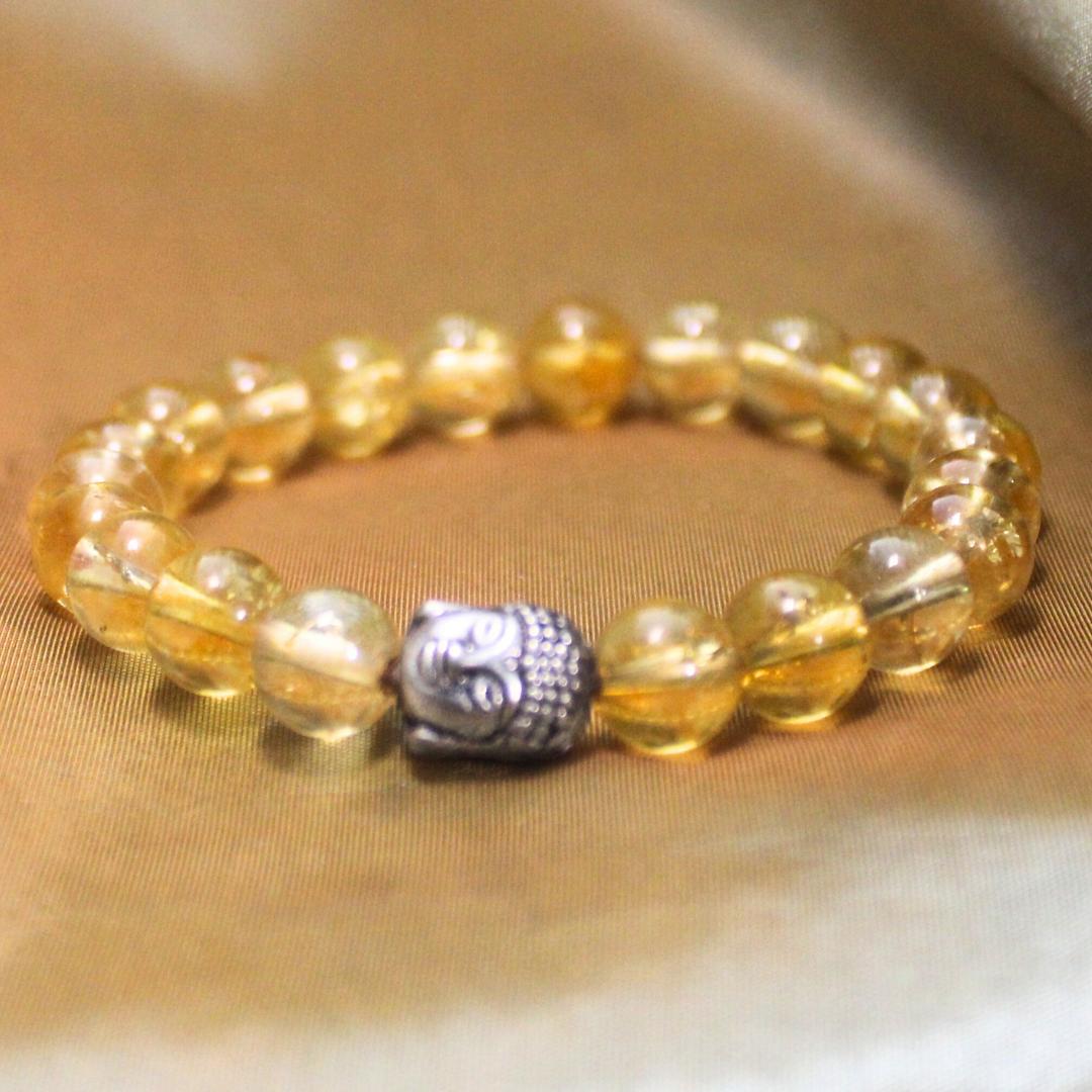 BUDDHA BLESSING BEADED BRACELET - CITRINE