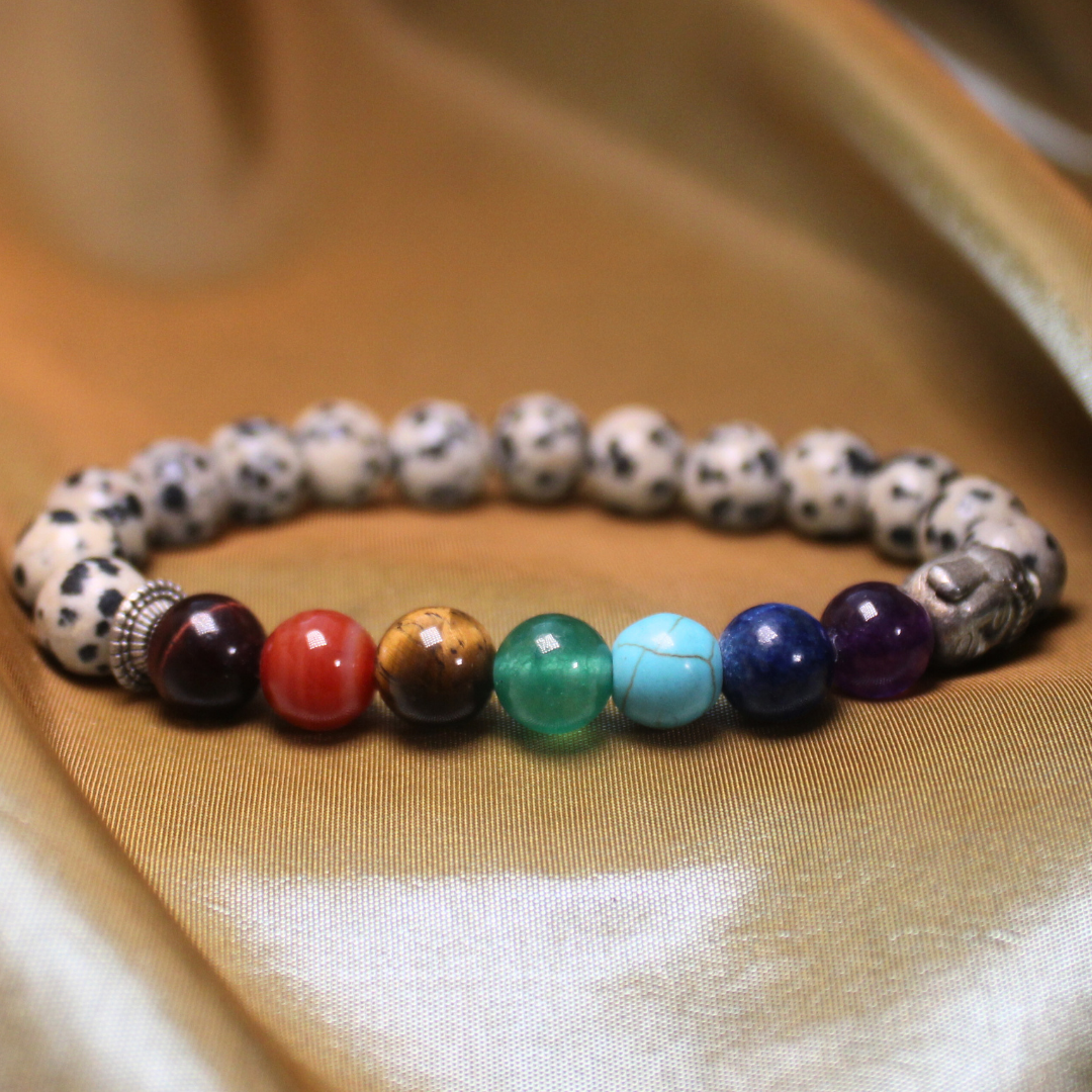 CHAKRA BALANCE BRACELET  - DALMATION JASPER