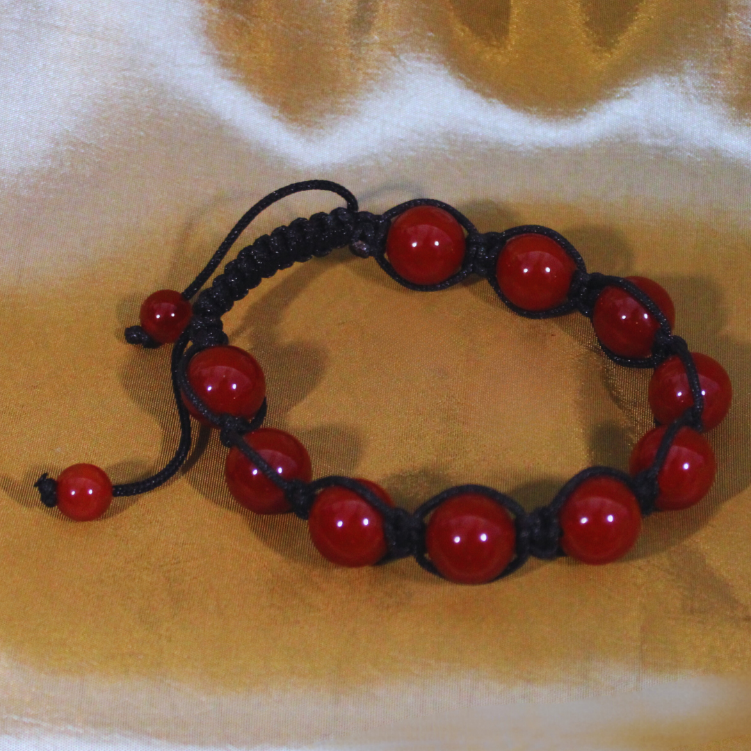 Chakra Balance Bracelet featuring Red Jasper beads, designed for grounding and enhancing creativity.
