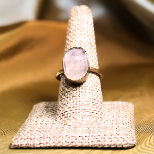 TUMBLE STONE SINGLE RING -Quartz And Brass Ring