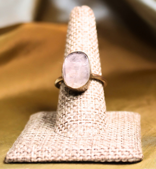 TUMBLE STONE SINGLE RING -Quartz And Brass Ring