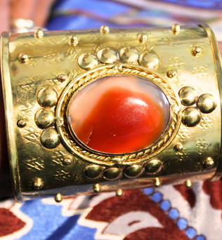 DIVINE RADIANCE CUFF - BRAVE HEART CARNELIAN AND BRASS CUFF