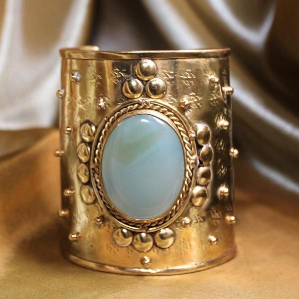 DIVINE RADIANCE CUFF - SEA GREEN CHALCEDONY