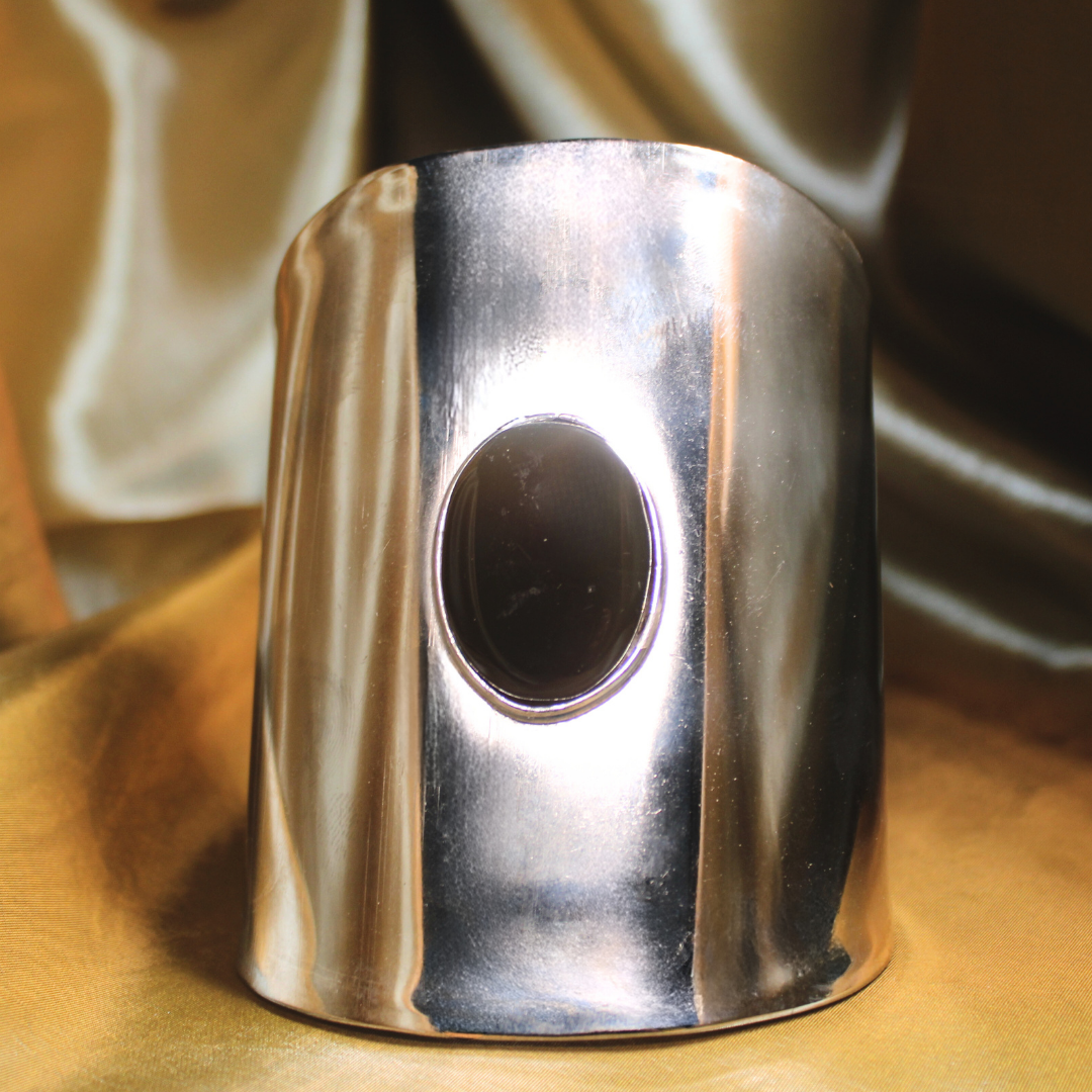 DIVINE RADIANCE CUFF - BROWN GAIA AGATE STAINLESS STEEL  CUFF