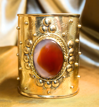 DIVINE RADIANCE CUFF - BRAVE HEART CARNELIAN AND BRASS CUFF