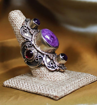 MEGA METAPHYSICAL RING - Amethyst and Ruby ring